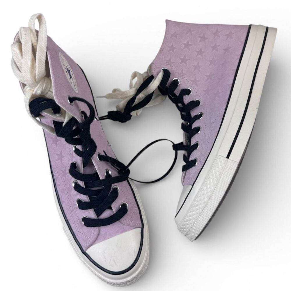 Converse Chuck 70 Stars Hi Top Star Debossed Suede Sneakers Lavender Unisex 9
